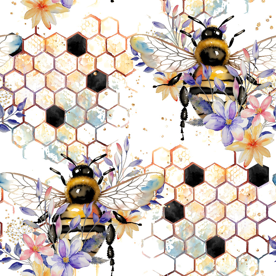 Bumblebees on White TPU/Clear Vinyl