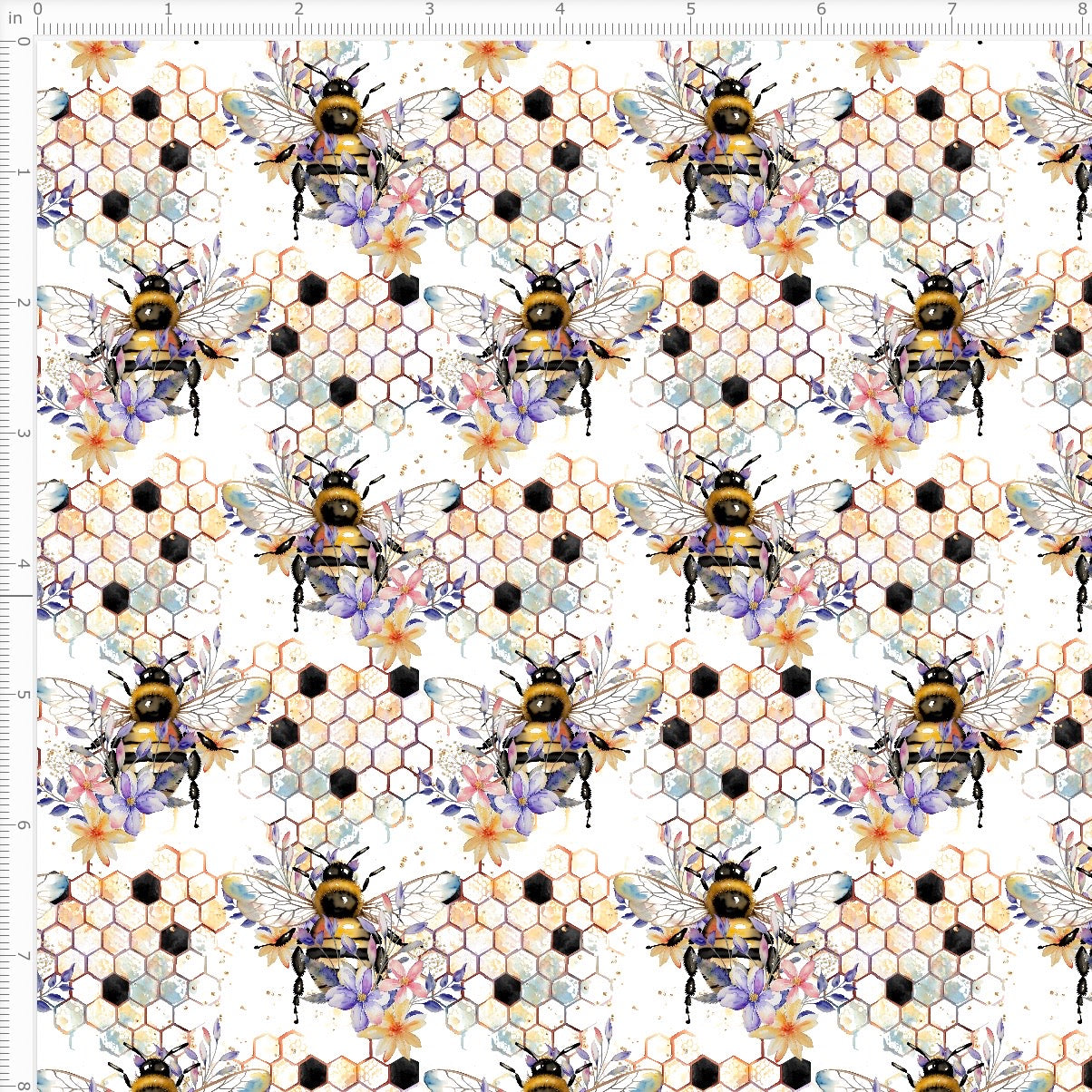 Bumblebees/Royal Bees/Honeycomb Waterproof Oxford