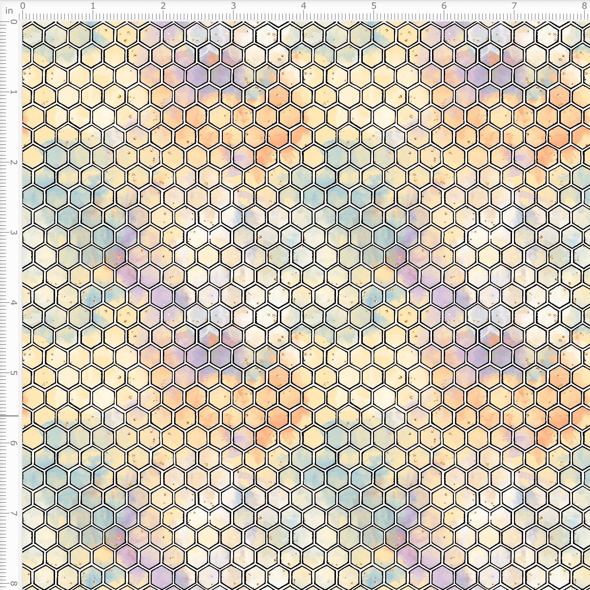 Bee Honeycomb Pastels Waterproof Oxford