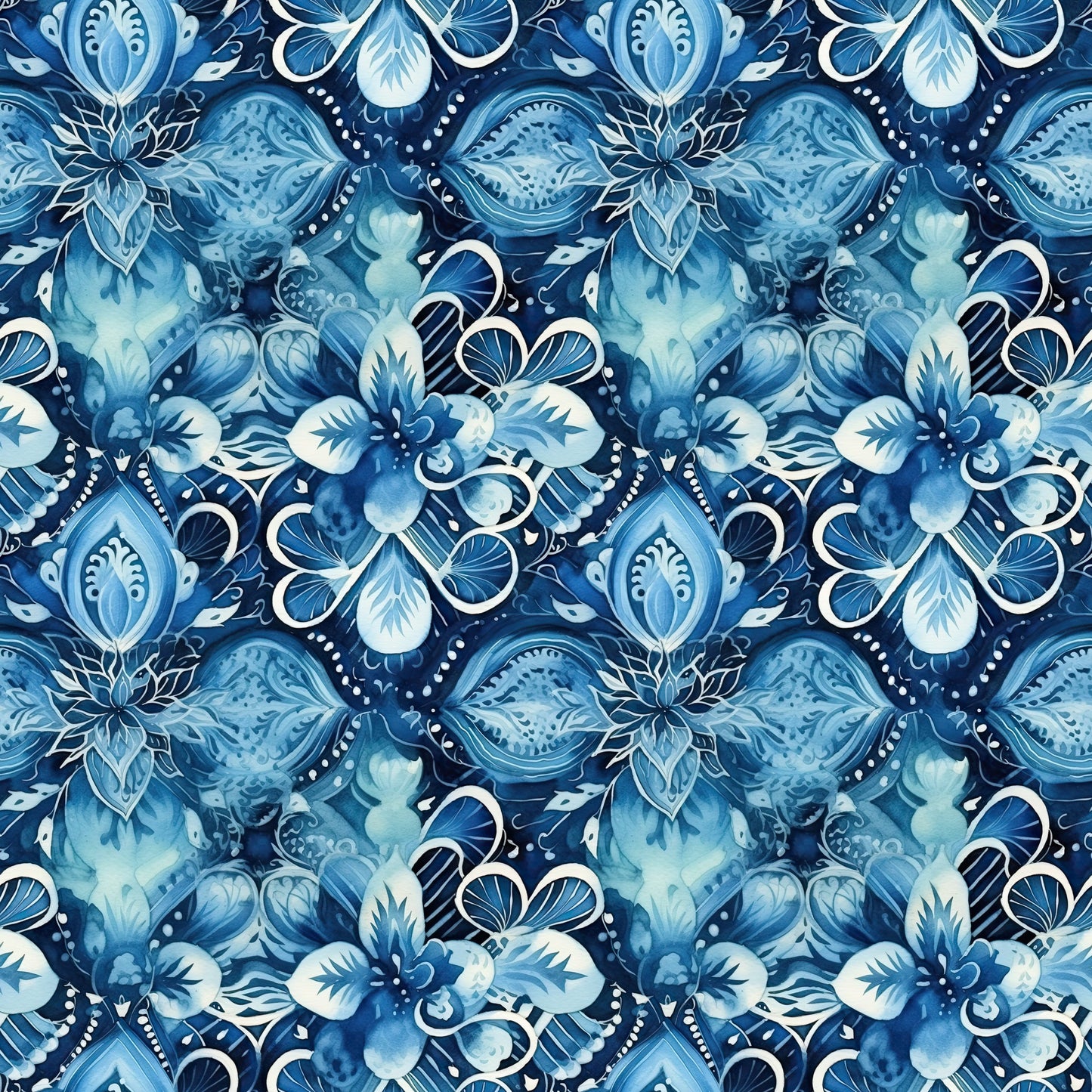 Dark Blue Batik Interlock