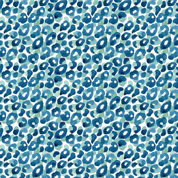 Blue Leopard Watercolor Waterproof Oxford