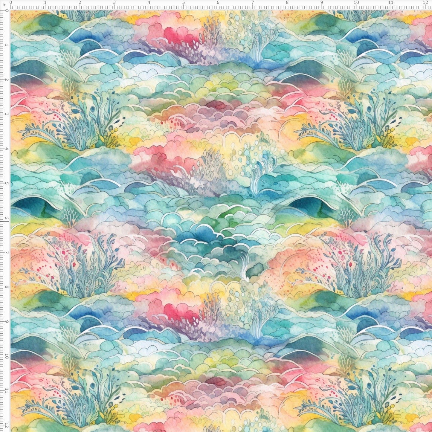 Undersea Fantasy Watercolor Interlock