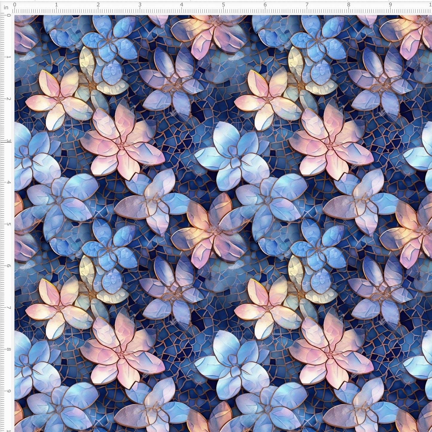 Mosaic in Blue and Pink Interlock