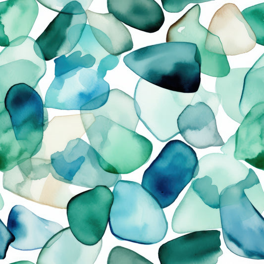 Watercolor Sea Glass Waterproof Oxford
