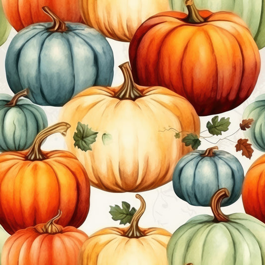 Fall Pumpkins Waterproof Oxford