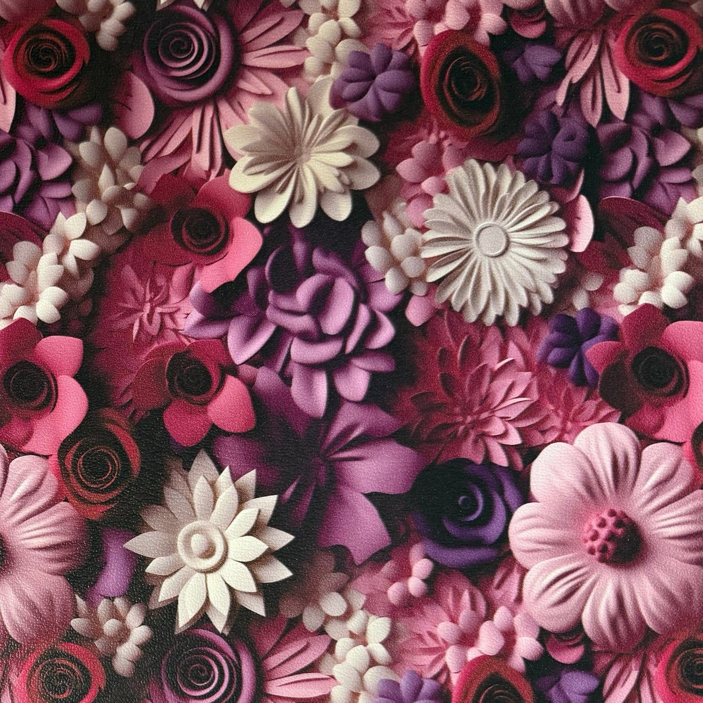 3D Pink and Purple Flowers Vinyl