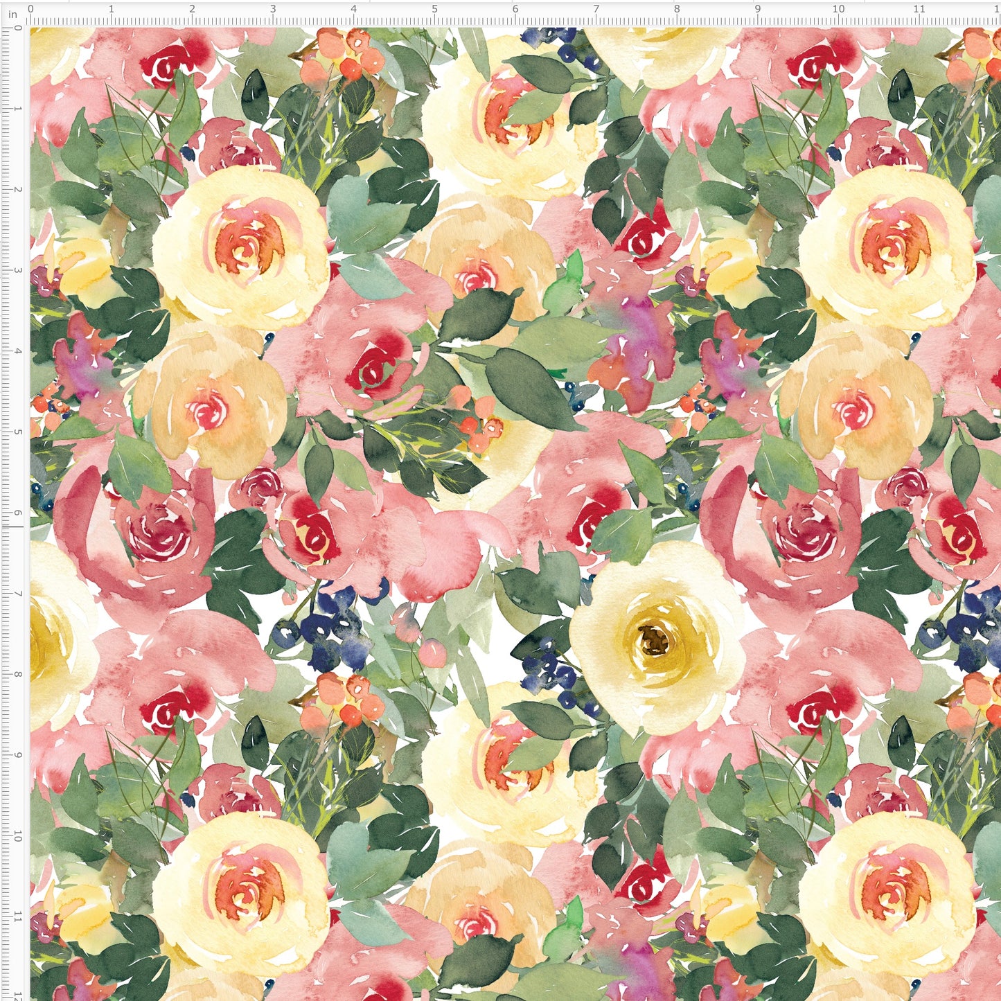 Peaches and Cream Roses Waterproof Oxford