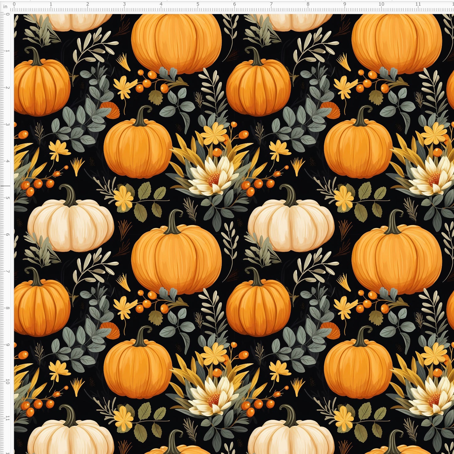 Boho Fall Pumpkins Waterproof Oxford