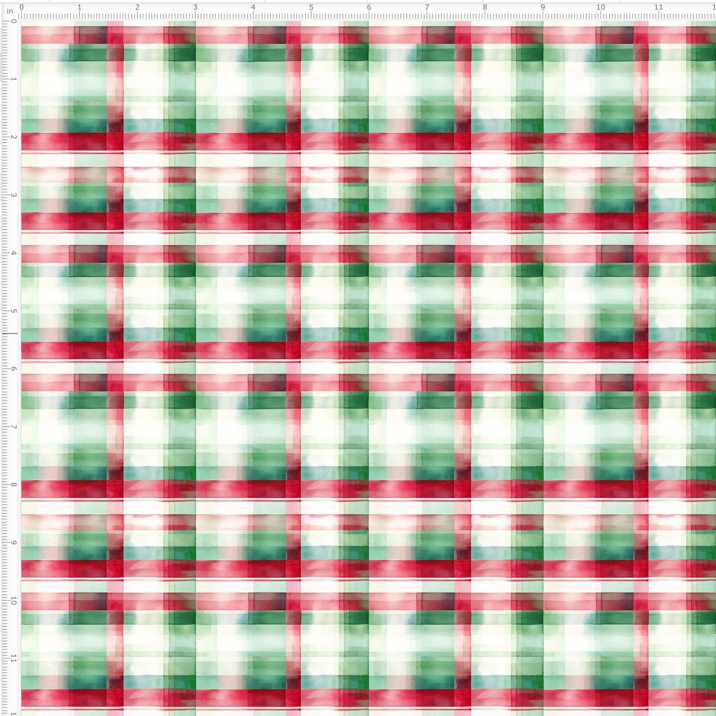 Christmas Paintbrush Plaid Waterproof Oxford