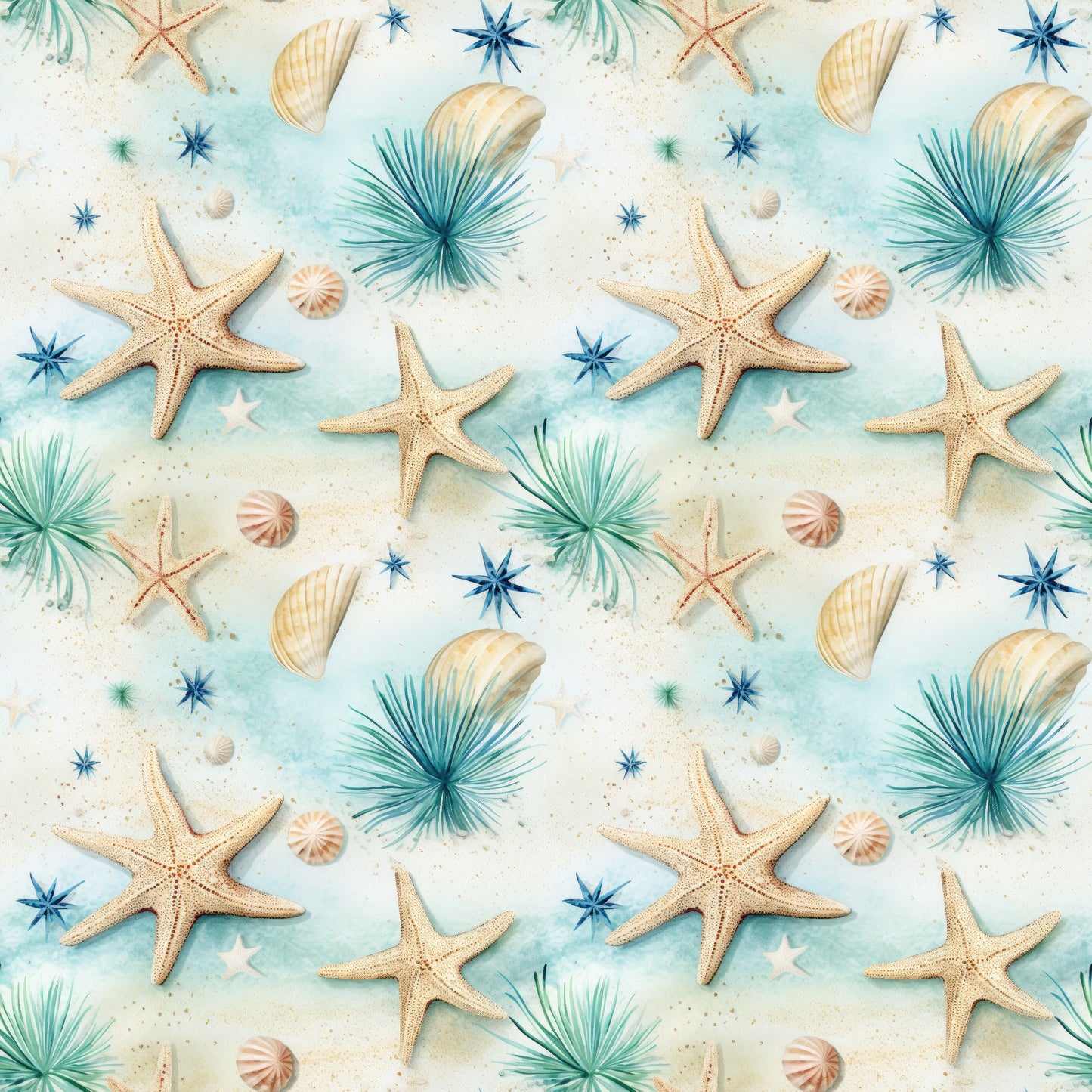 Starfish on Sand Waterproof Oxford