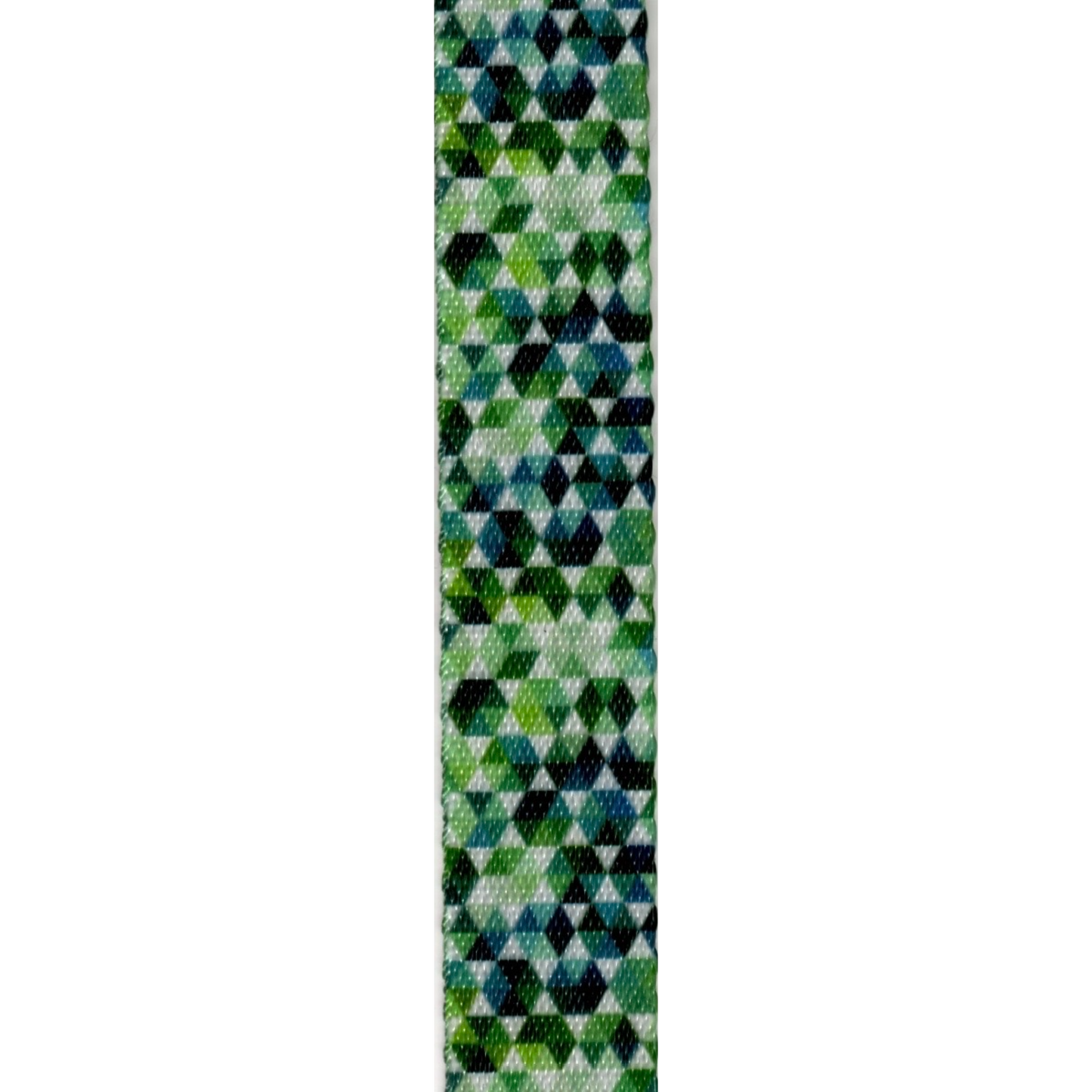 Blue and Green Faceted Hexagons 1" Webbing