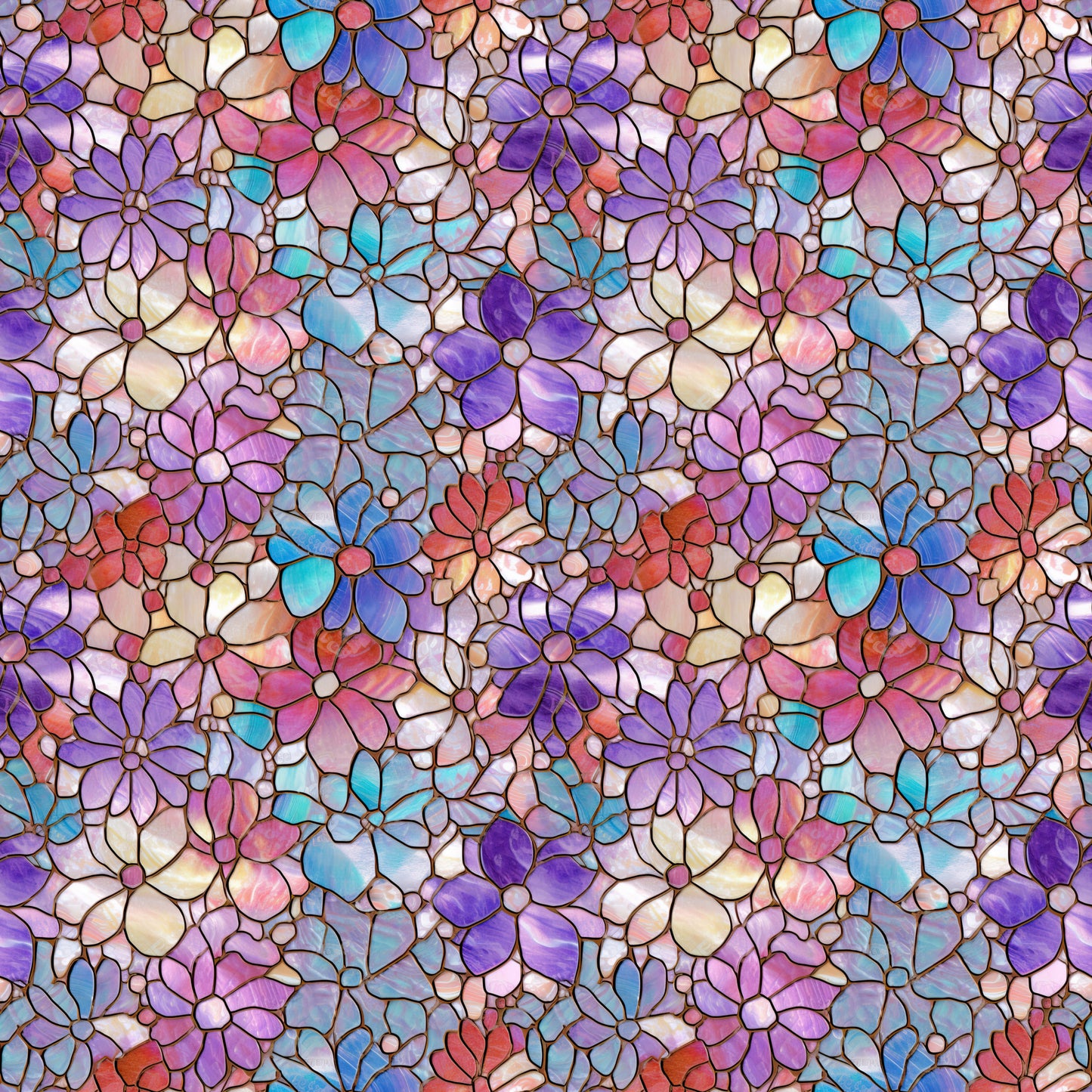 Spring Floral Mosaic Waterproof Oxford