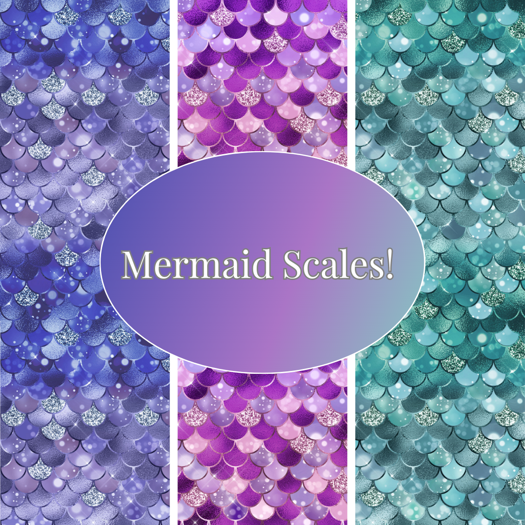 Aqua/Purple/Fuchsia Mermaid Scales Interlock