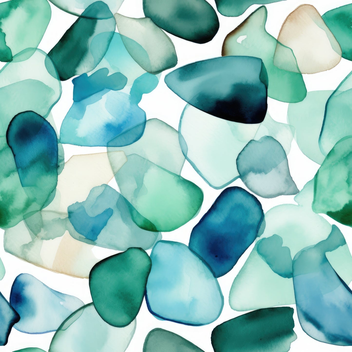 Watercolor Sea Glass Velvet