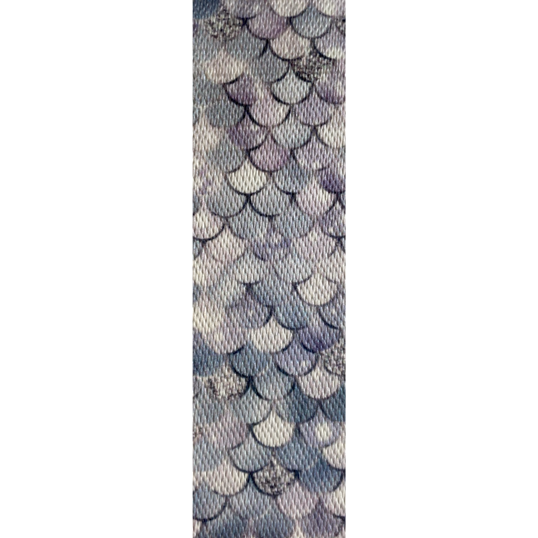 Lavender and Gray Mermaid Scales 1.5" Webbing