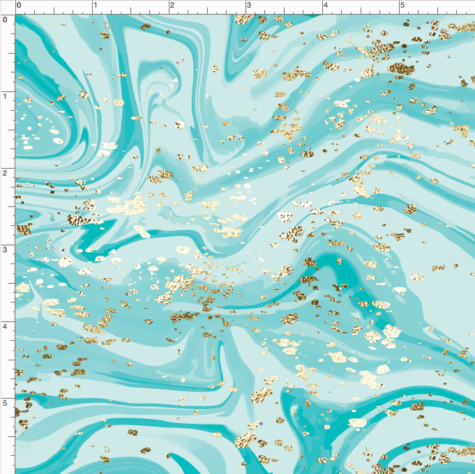 Marble in Aqua with Gold Printy! PUL