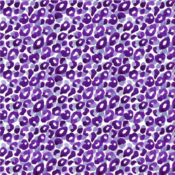Purple Leopard Watercolor Interlock