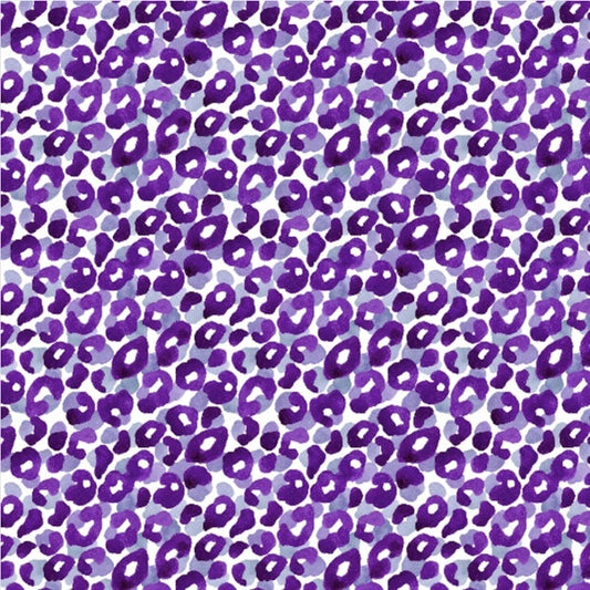 Purple Leopard Watercolor Interlock