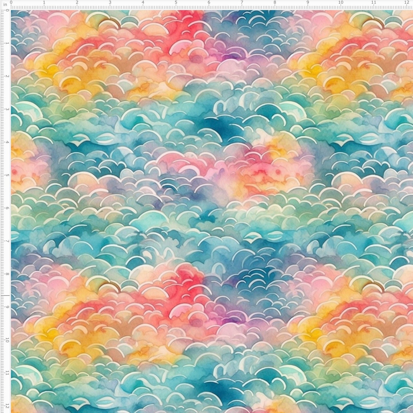 Waves of Clouds Watercolor Velvet