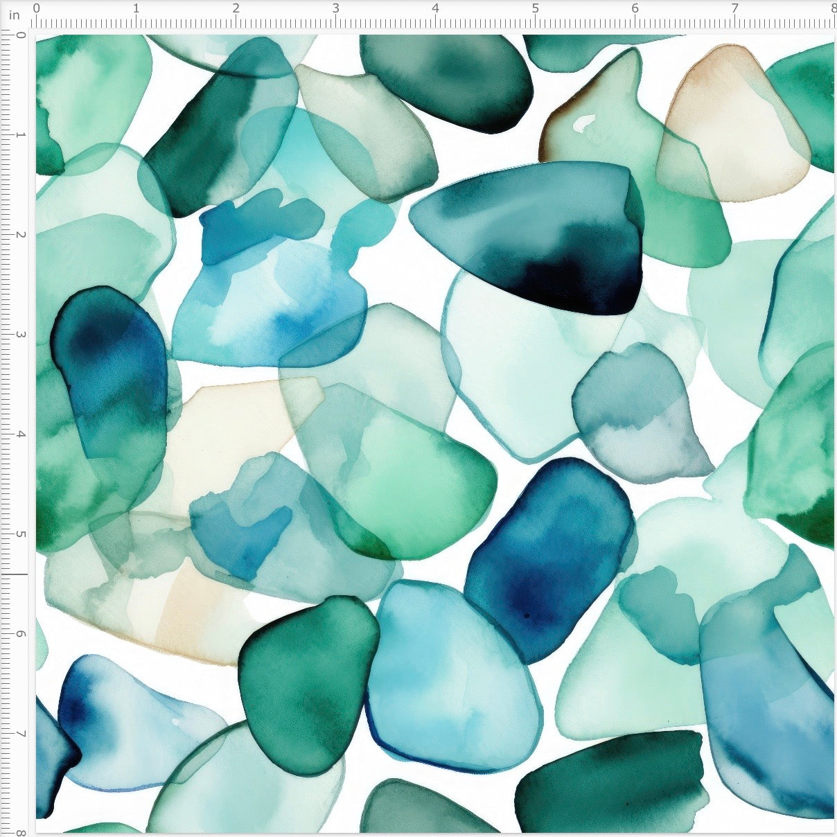 Watercolor Sea Glass Interlock