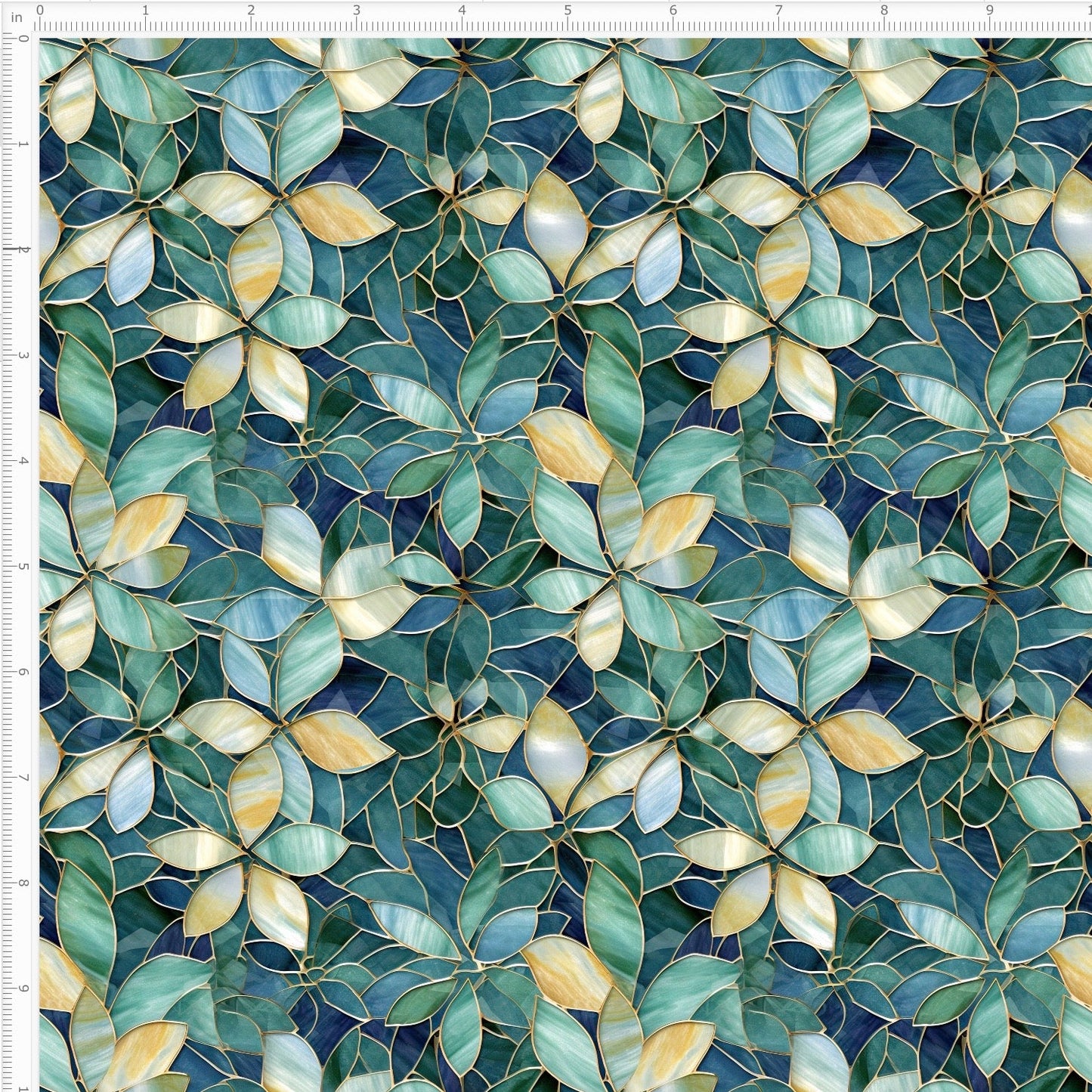 Mosaic in Green and Blue Interlock